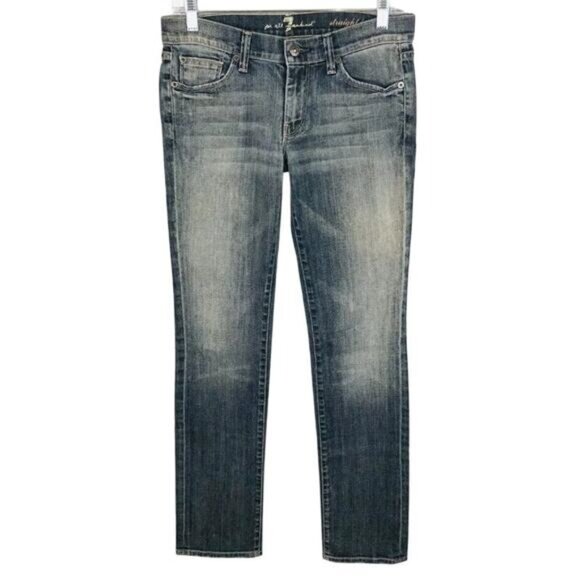 7 for All Mankind Women's Size 28 Straight Leg Jeans Sequin Pocket - Picture 1 of 10